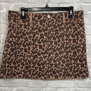 Versona Animal Print Mini Skirt - Brown